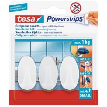 TESA Powerstrips háček oválný malý bílý plast, nosnost 1kg 57533-00101-01