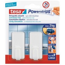 TESA Powerstrips háček obdélníkový velký bílý plast, nosnost 2kg 58010-00131-01