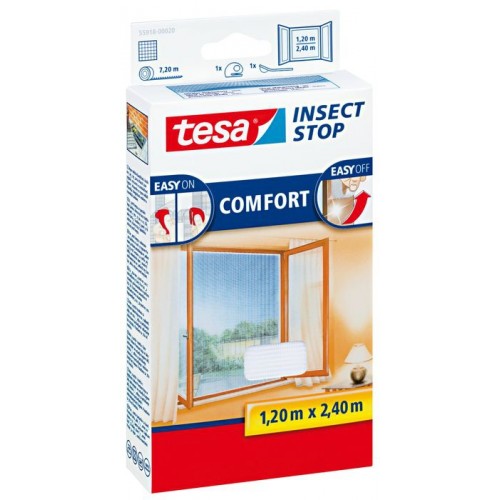 TESA Síť proti hmyzu COMFORT, na francouzské okno, bílá, 1,2m x 2,4m 55918-00020-00