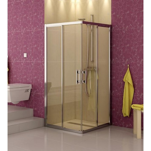 RONAL TOPAC TOP-Line rohový vstup, 100cm, aluchrom/sklo linie TOPAC10005051