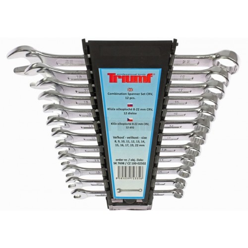 Klíče očkoploché 8 - 22 mm, sada 12 dílů, 100-02502