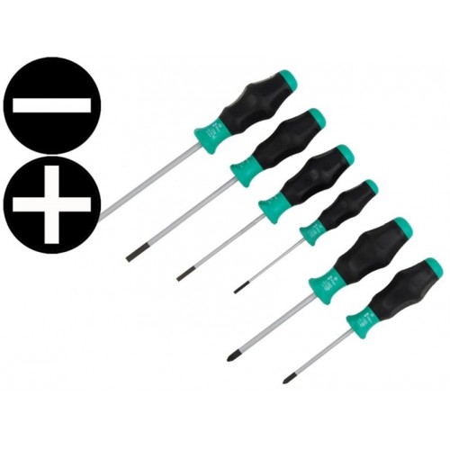 Šroubováky Kraftform Comfort ploché PL3-PL6.5, křížové PH1-PH2, 6 ks, 102-031551