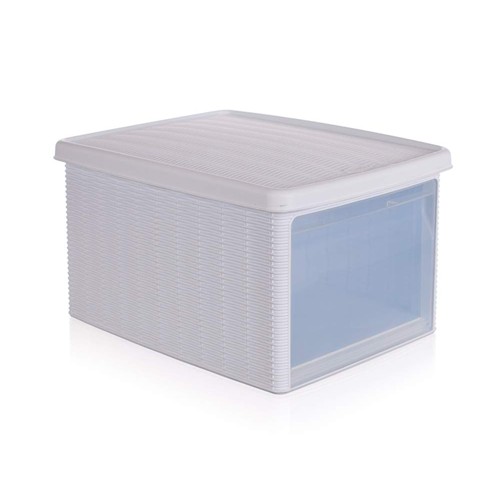 VETRO-PLUS Multifunkční box 15 L s víkem Rattan Elegance Line, bílá 5530001