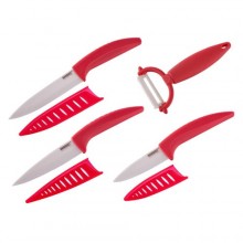 BANQUET 4dílná sada keramických nožů Gourmet Ceramia Rossa 25CKLC03