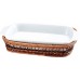 WELLBERG Porcelánová servírovací miska v košíku obdélník 29 x 16 cm cm WB-10309