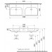 KOLO Traffic dvojumyvadlo 120 cm, pravoúhlé, s 2 otvory pro baterii, s přepadem, Reflex L91521900