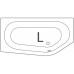 ROLTECHNIK Asymetrická rohová vana ACTIVA NEO SEAT (L) 1500x900 9840050