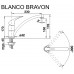 BLANCO set TIPO 45 S Compact přírodní nerez 780 x 500 mm + BRAVON baterie chrom