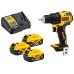 DeWALT DCD708P3T Aku Bezuhlíková vrtačka (65Nm/18V/3x5Ah) kufr Tstak