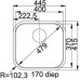 Franke Quadrant QAX 610, 6/4", 445x415 mm, nerezový dřez + sifon 101.0286.133