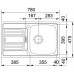 BAZAR Franke Euroform EFN 614-78, 780x475 mm, nerezový dřez 101.0684.386 OHNUTÝ ROH!!