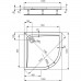 IDEAL Standard ULTRA Flat čtvrtkruhová sprchová vanička 100 cm, Ideal Grip K5177YK