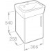 Roca Senso Square skříňka pro umývátko 35 cm, matný lak, červená, panty vlevo 7856303896
