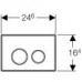 GEBERIT - ovládací tlačítko SIGMA 20, plast, pochrom.lesk./pochrom.mat. 115.778.KH.1