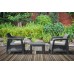 G21 MOANA RELAX Zahradní nábytek imitace ratanu, černý 60023125