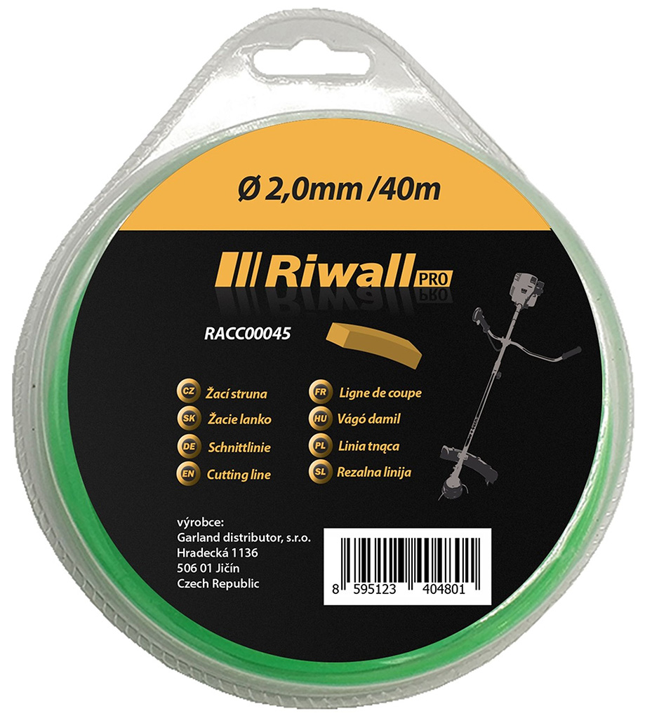 Riwall PRO Žací struna pr. 2mm, délka 40m, čtvercový průřez RACC00045