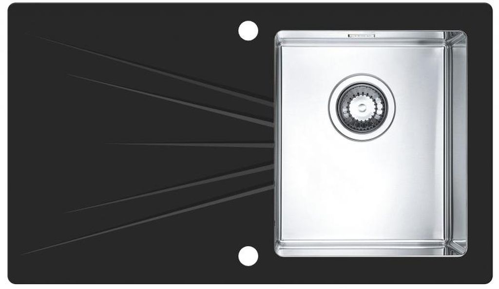 ALVEUS KARAT 10 kuchyňský dřez nerez/sklo, 860 x 500 mm, pravý, černá 1103657