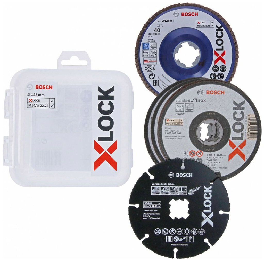 BOSCH X-LOCK Sada pro řezání a broušení 125x22,23mm, 5 ks 2608619374