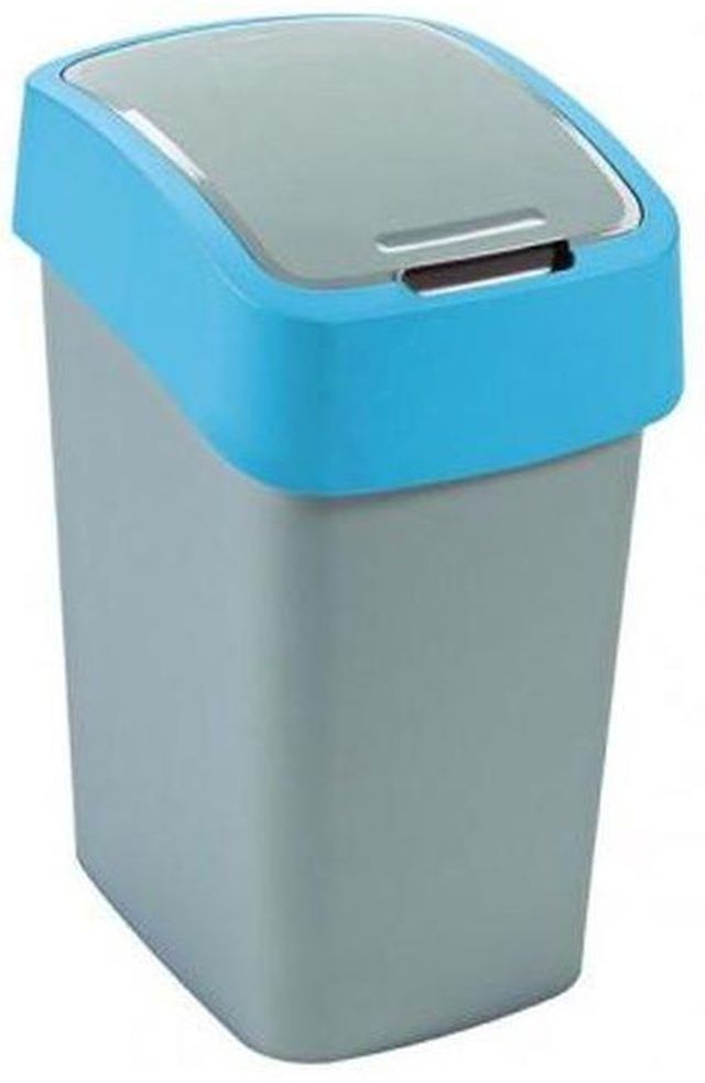 CURVER FLIP BIN 10L Odpadkový koš 35 x 18,9 x 23,5 cm stříbrná/modrá 02170-734