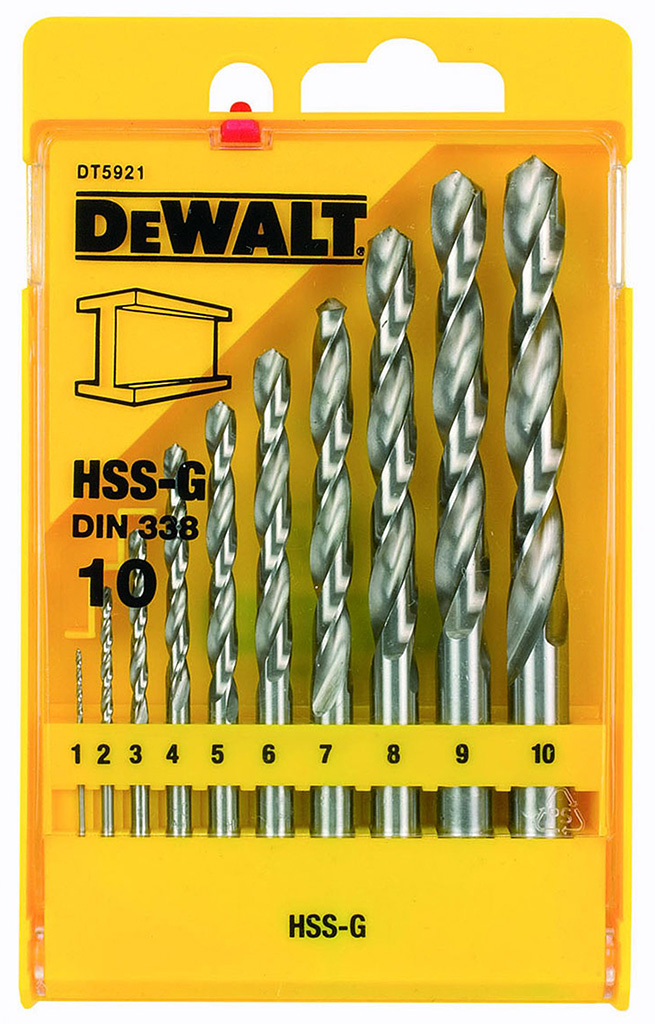 DeWALT DT5921 Sada vrtáků do kovu vybrušované 10ks HSS-G