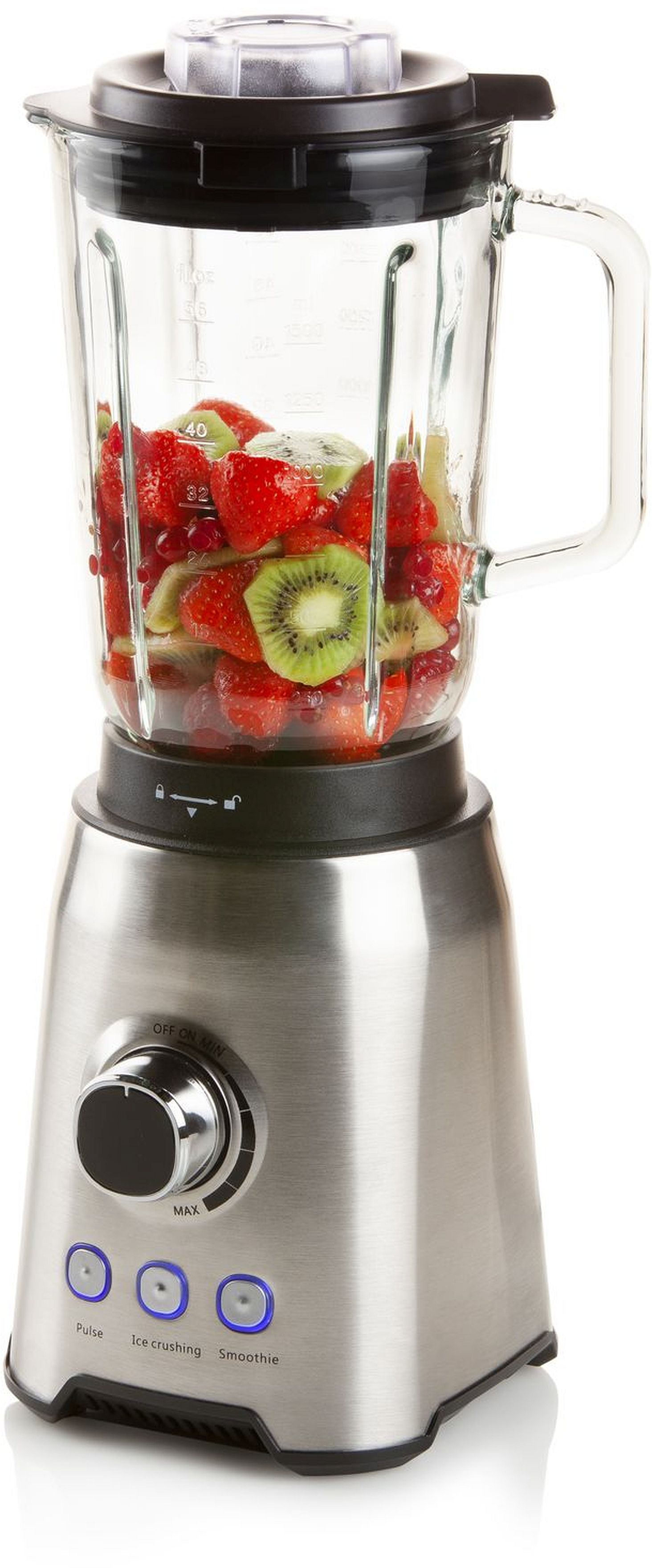 DOMO Stolní mixér se skleněnou nádobou 1,5l, 1000W DO710BL