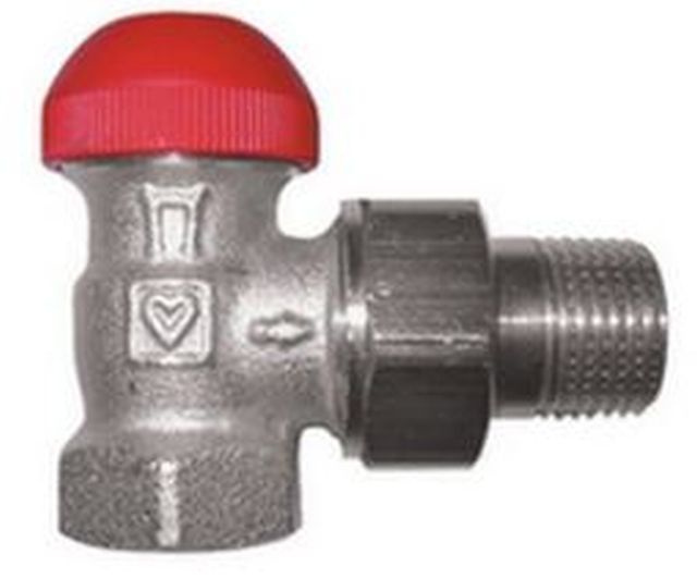 HERZ TS-90-V-Termostatický ventil rohový 1/2", M 28 x 1,5 červená krytka 1772467