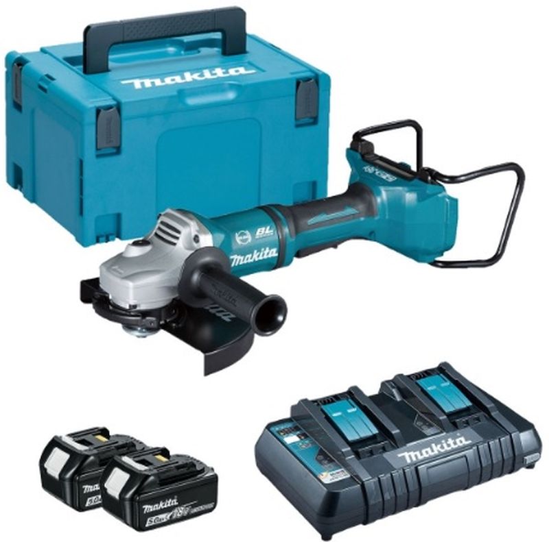 MAKITA DGA900PT2 Aku úhlová bruska 230mm, Li-ion 2x18V/5,0Ah