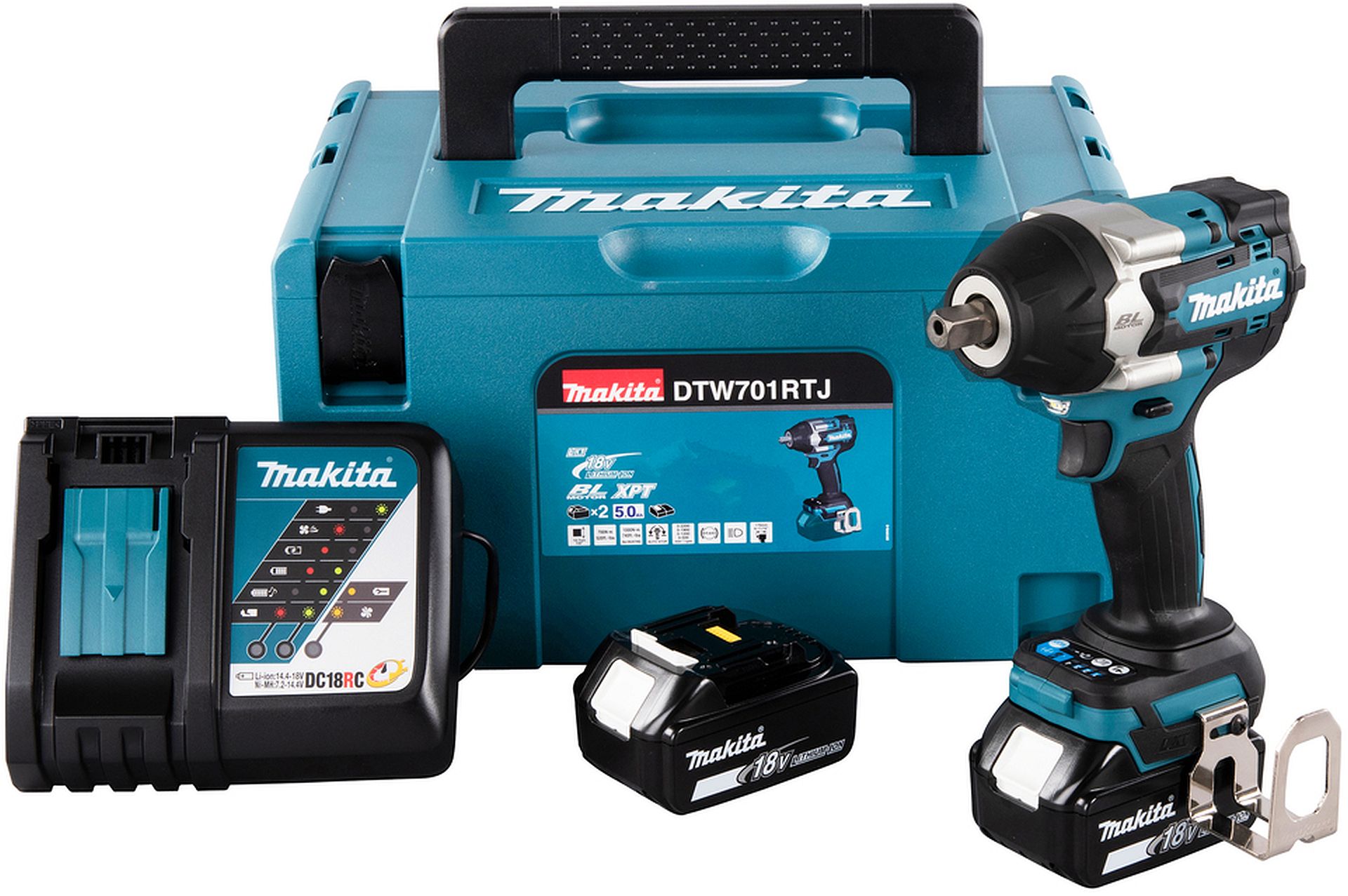 MAKITA DTW701RTJ Akumulátorový rázový utahovák 1/2" (2x18V/5,0Ah)