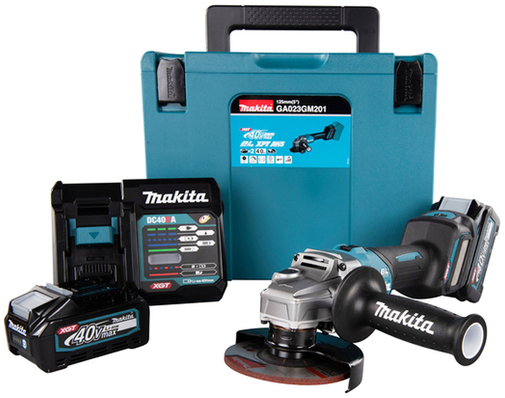 MAKITA GA023GM201 Aku úhlová bruska s regulací 125mm Li-ion XGT 2x40V/4,0Ah