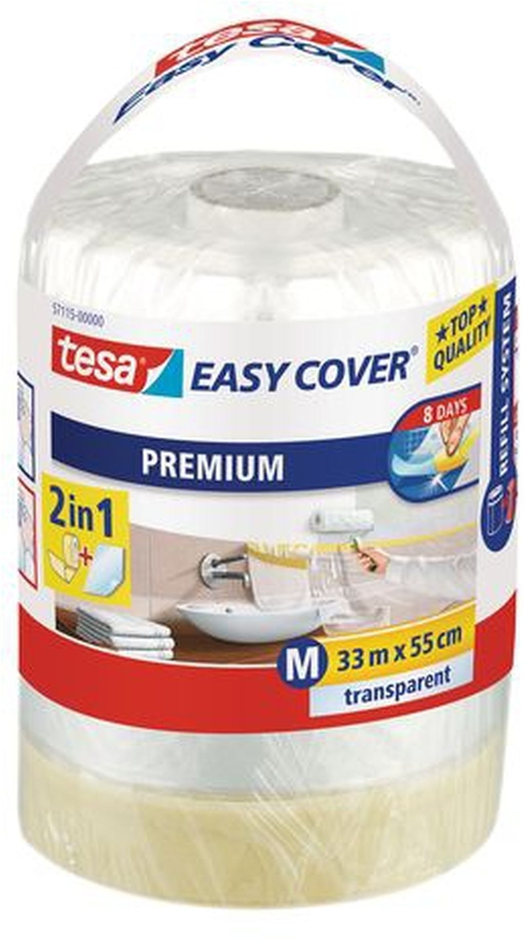 TESA Easy Cover zakrývací fólie, malířská páska a náplň 33m x 0,55m 57115-00000-03