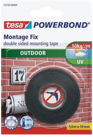 TESA Powerbond Montážní oboustranná pěnová páska pro exteriér, bílá, 1,5m x 19mm 55750-00003-02
