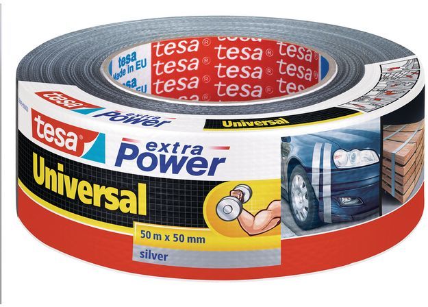 TESA Opravná páska Extra Power Universal, textilní, silně lepivá, stříbrná, 50m x 50mm 56389-00000-11