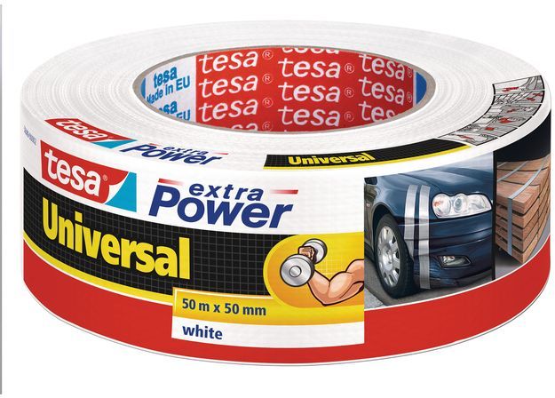 TESA Opravná páska Extra Power Universal, textilní, silně lepivá, bílá, 50m x 50mm 56389-00002-06